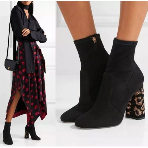 Sophia Webster Felicity Leopard Ankle Sock Boots - Picture 9 of 11